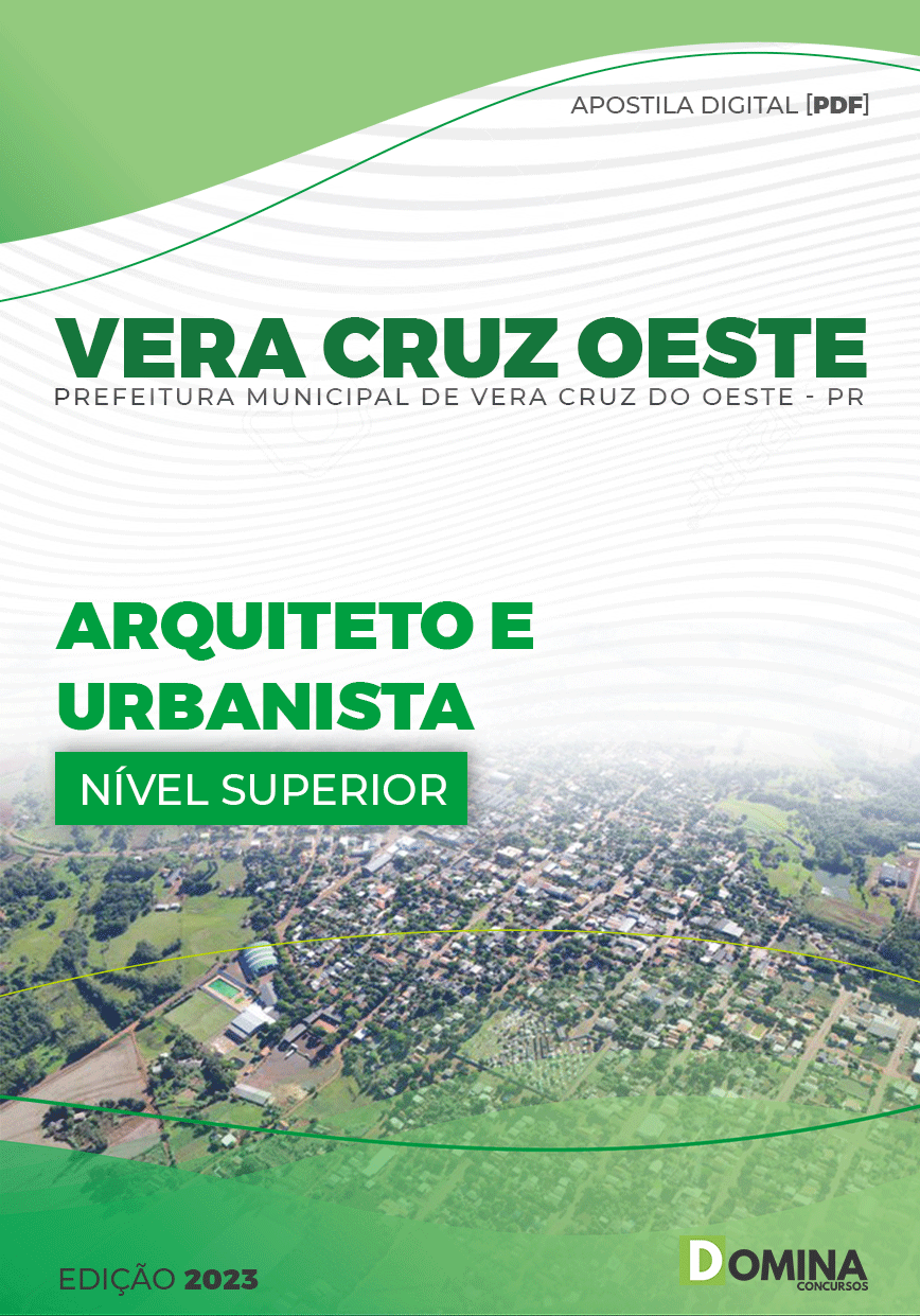 Apostila Pref Vera Cruz Oeste PR 2023 Arquiteto Urbanista