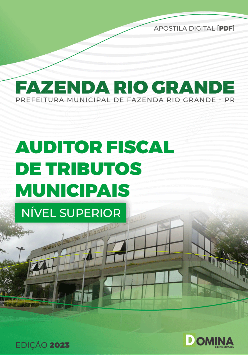 Apostila Pref Fazenda Rio Grande PR 2023 Auditor Fiscal Municipais