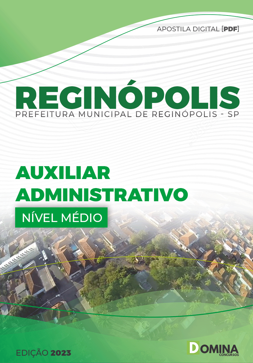 Apostila Pref Reginópolis SP 2023 Auxiliar Administrativo Atendente