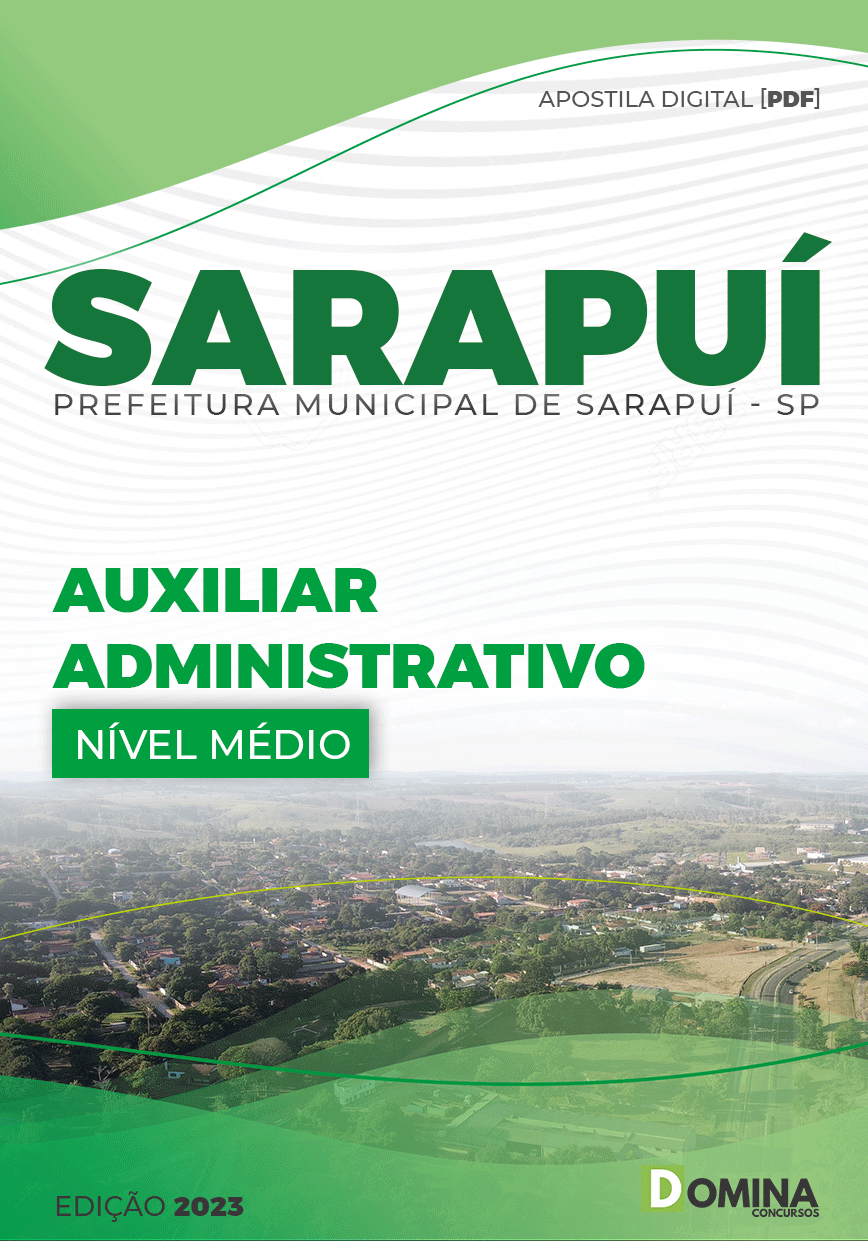 Apostila Digital Pref Sarapuí SP 2023 Auxiliar Administrativo
