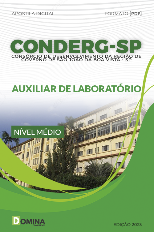 Apostila Concurso CONDERG SP 2023 Auxiliar Laboratório