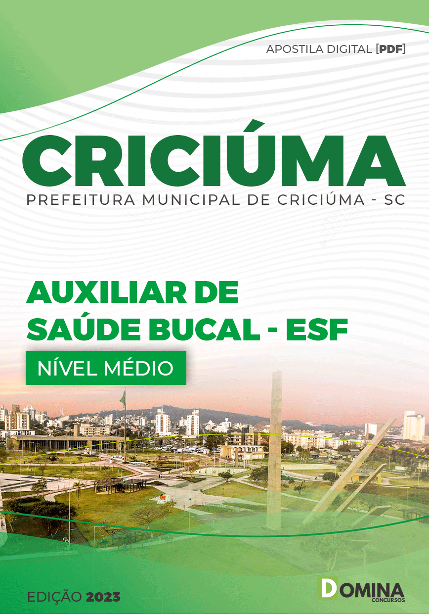 Apostila Pref Criciúma Sc 2023 Auxiliar Saúde Bucal ESF