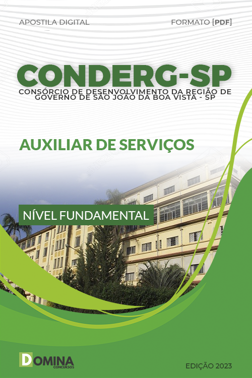 Apostila Concurso CONDERG SP 2023 Auxiliar Serviços