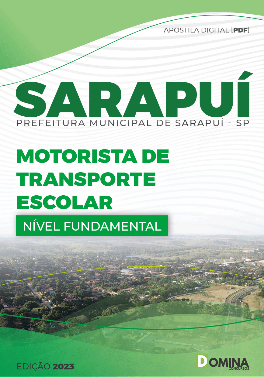 Apostila Pref Sarapuí SP 2023 Motorista Transporte Escolar