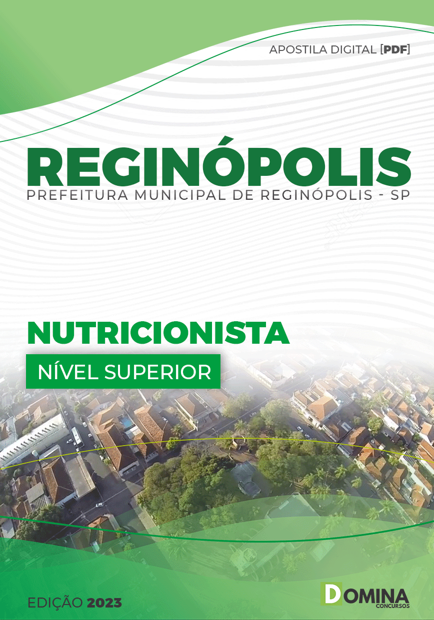 Apostila Digital Pref Reginópolis SP 2023 Nutricionista