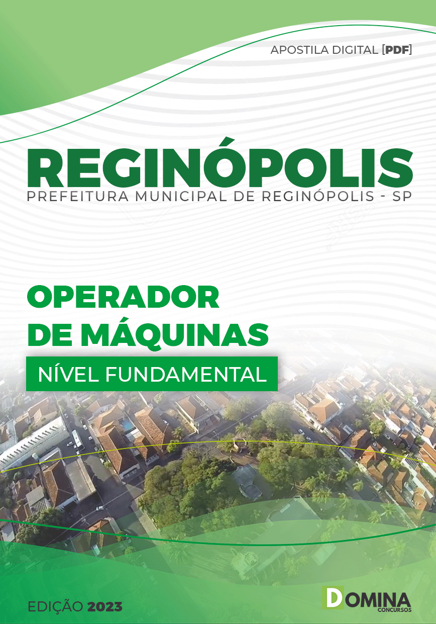 Apostila Digital Pref Reginópolis SP 2023 Operador Máquina