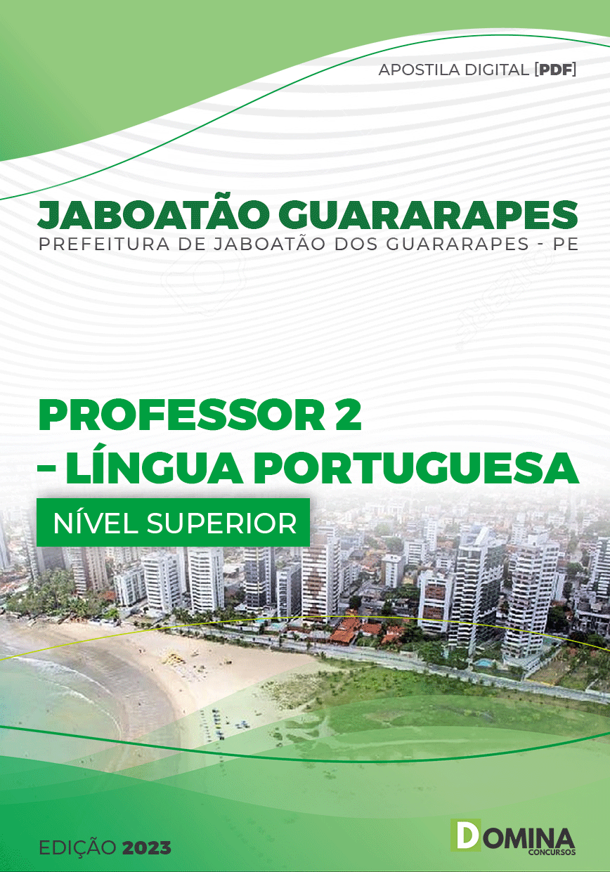 Apostila Pref Jaboatão Guararapes PE 2023 Professor 2 Língua Portuguesa
