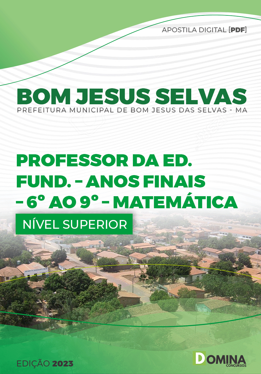 Apostila Pref Bom Jesus Selvas MA 2023 Professor Matemática