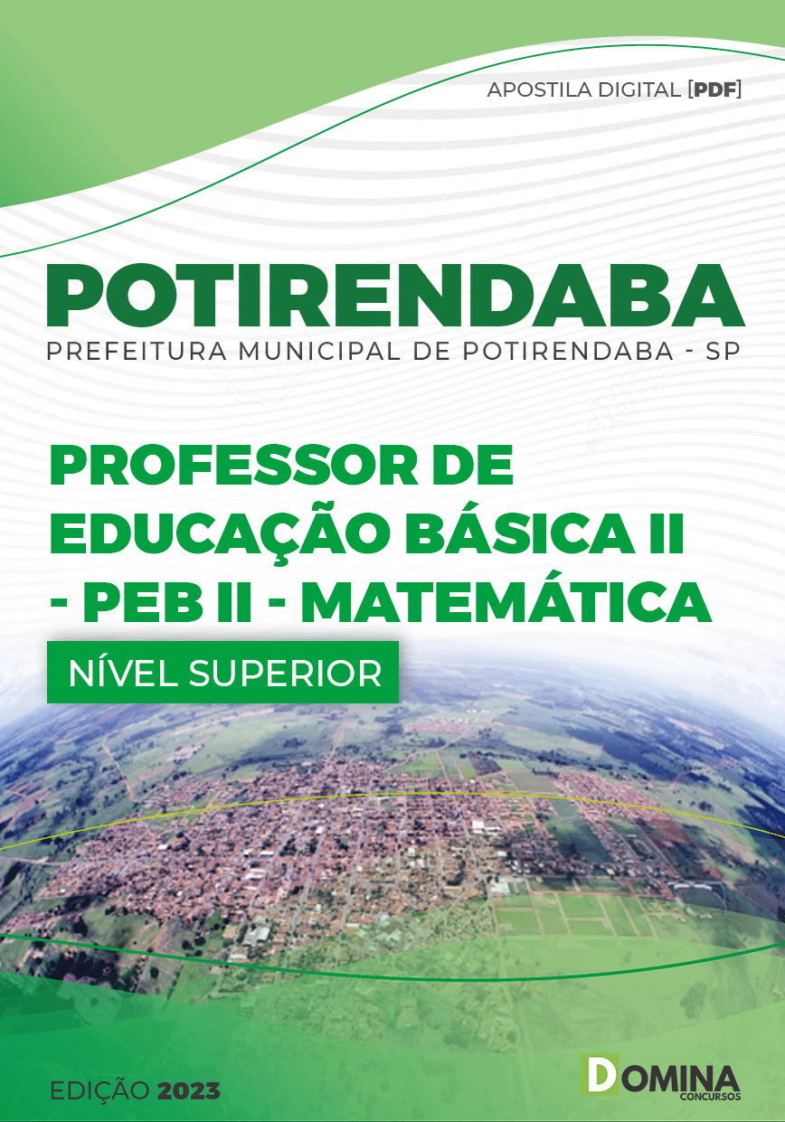 Apostila Pref Potirendaba SP 2023 Professor PEB II Matemática