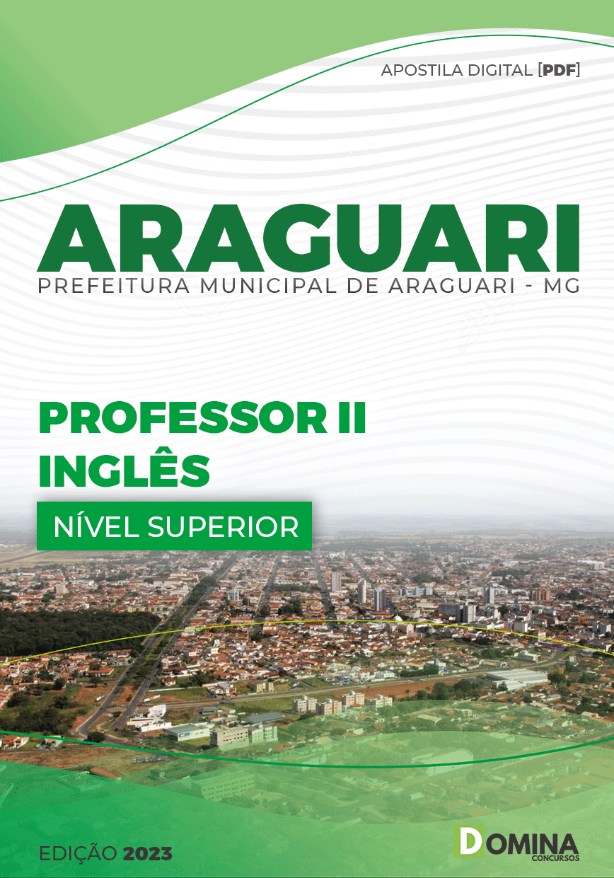 Apostila Digital Pref Araguari MG 2023 Professor II Inglês