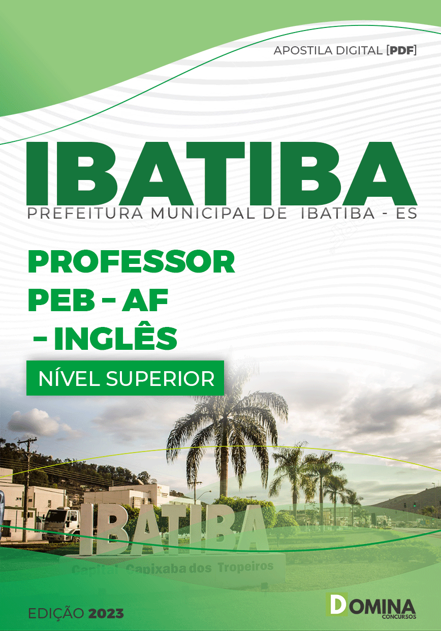 Apostila Pref Ibatiba ES 2023 Professor PEB AF Inglês