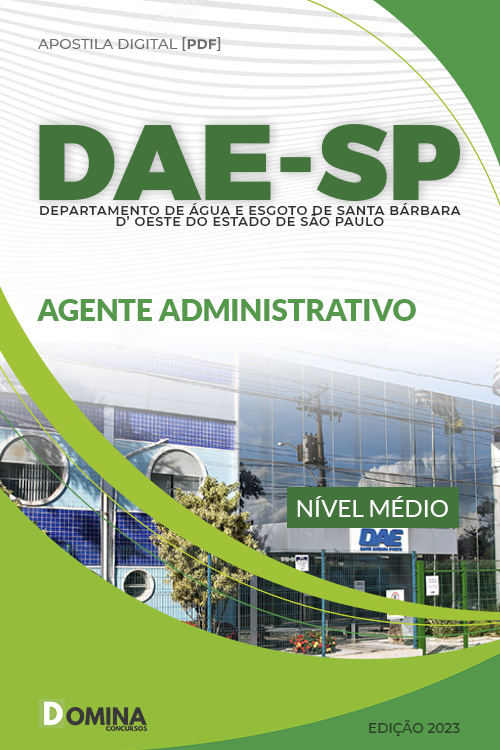 Apostila Digital Concurso DAE SP 2023 Agente Administrativo