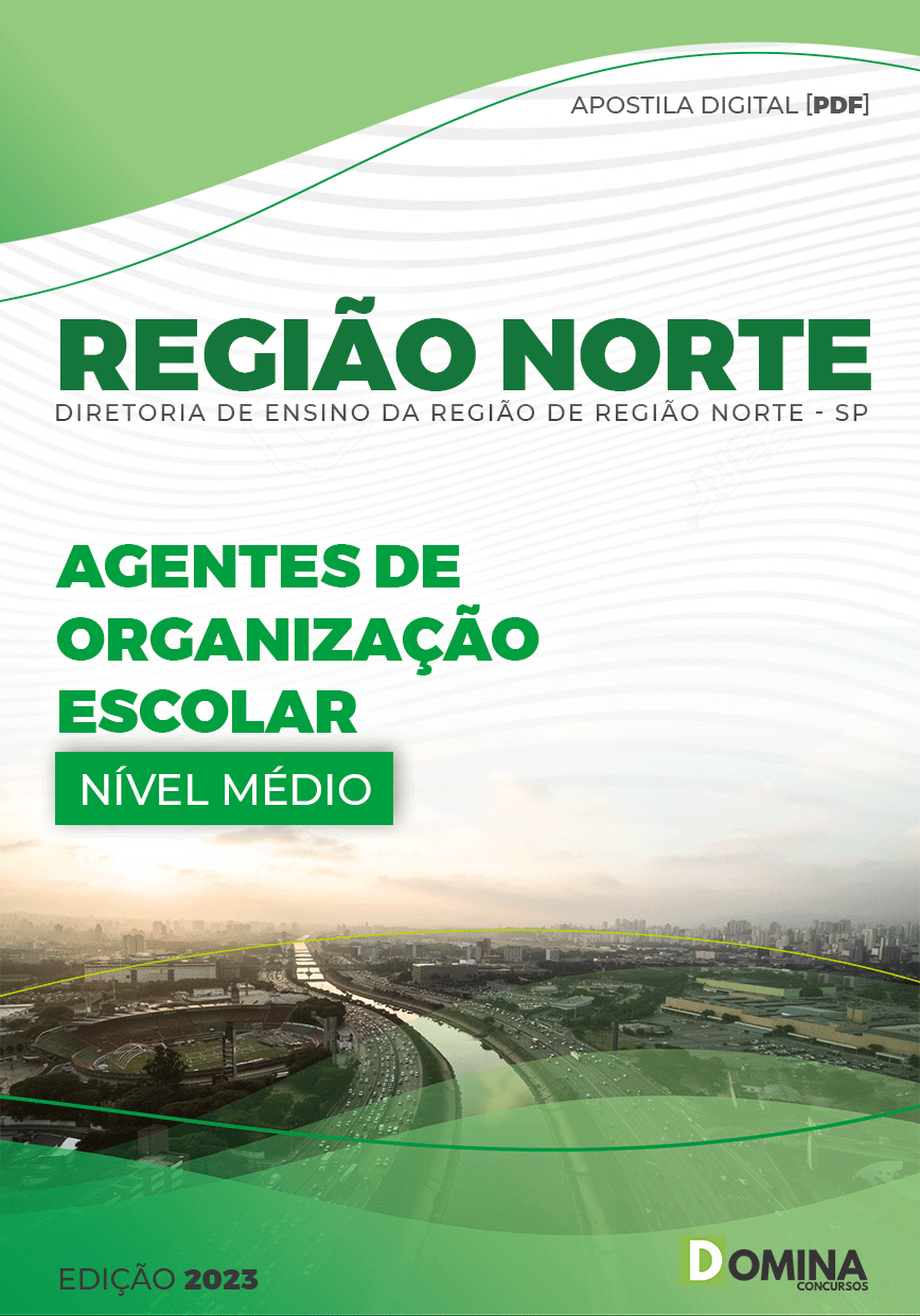 Apostila Diretoria Ensino Norte SP 2023 Agente Organiz Escolar