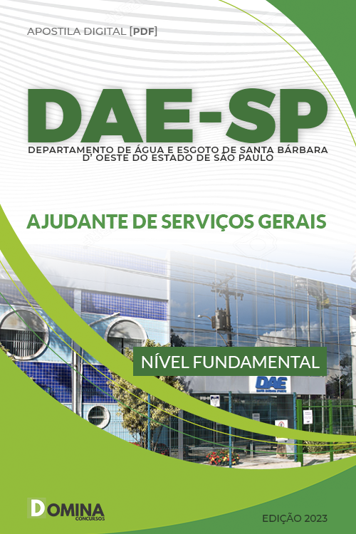 Apostila Digital DAE SP 2023 Ajudante Serviços Gerais