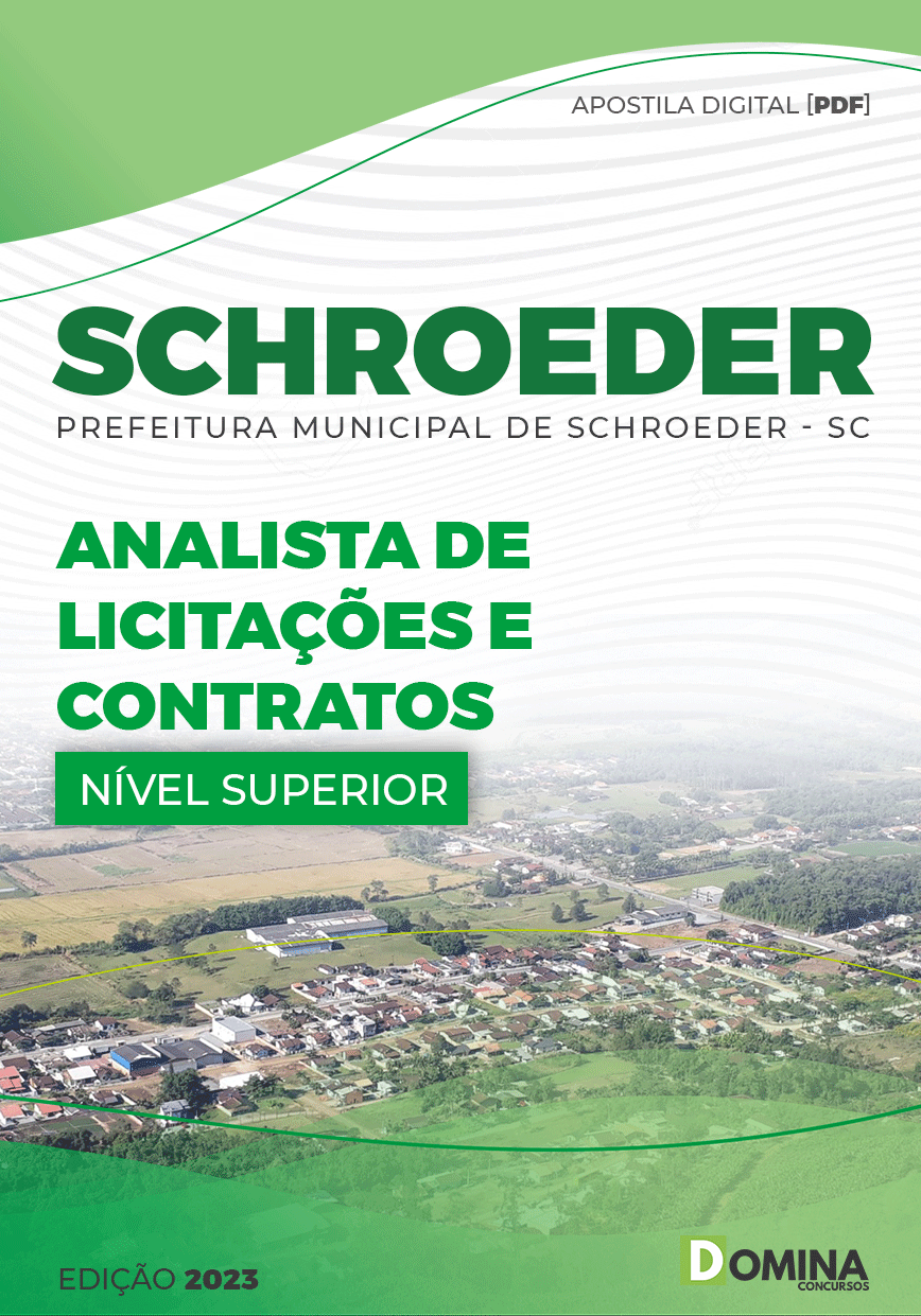 Apostila Pref Schroeder SC 2023 Analista Licitações Contratos