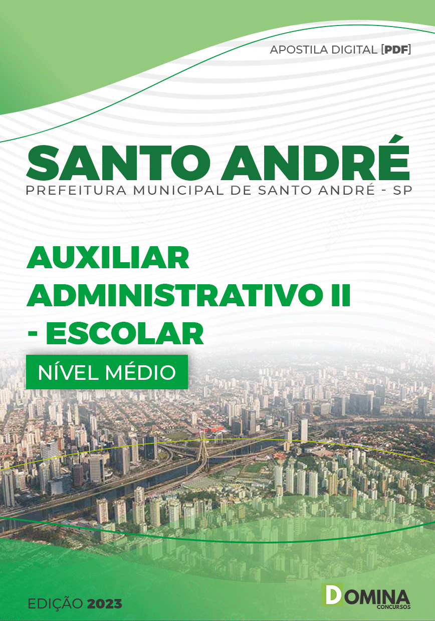 Apostila Pref Santo André SP 2023 Auxiliar Administrativo II Escolar