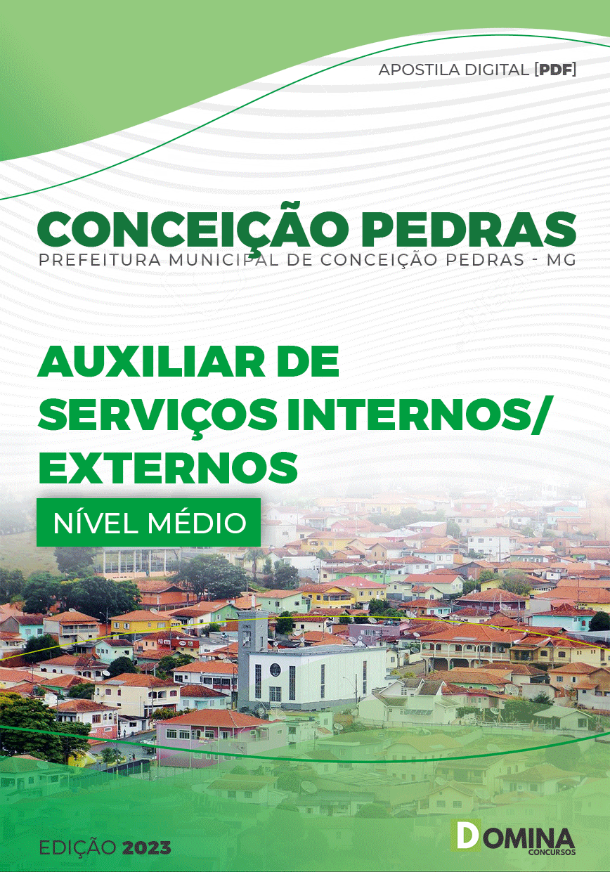 Apostila Pref Conceição Pedras MG 2023 Auxiliar Serviços Interno
