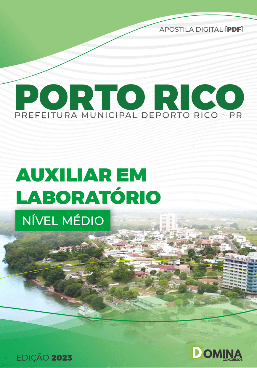 Apostila Pref Porto Rico PR 2023 Auxiliar Laboratório