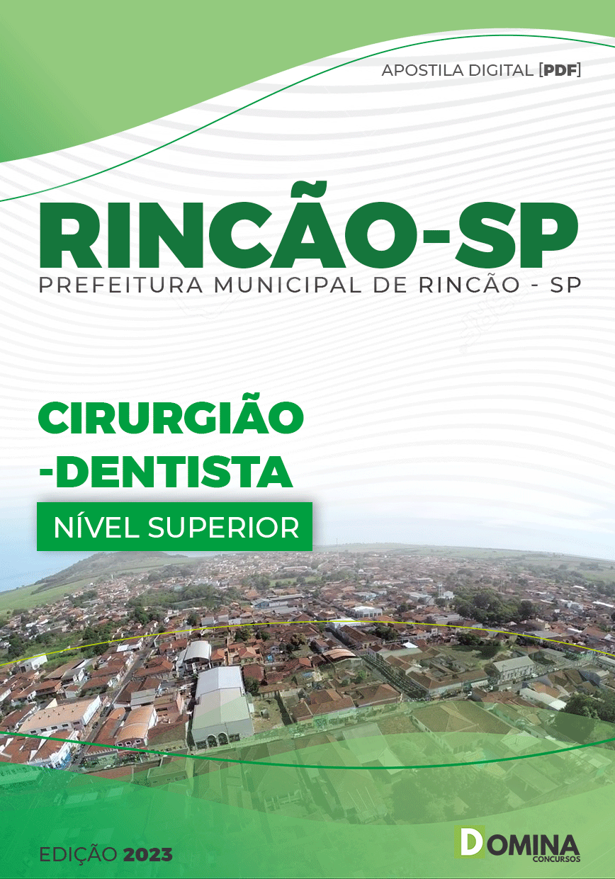 Apostila Concurso Pref Rincão SP 2023 Cirurgião Dentista