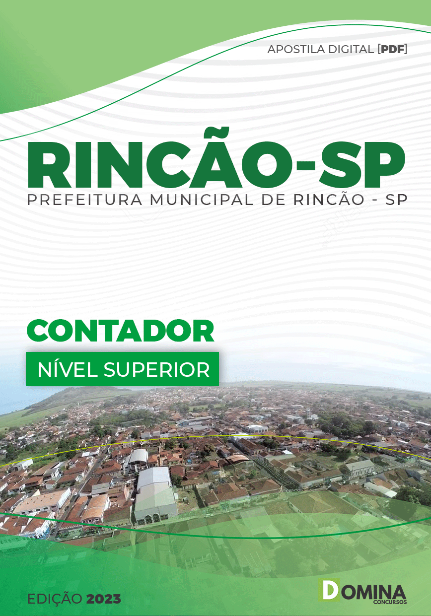 Apostila Digital Concurso Pref Rincão SP 2023 Contador