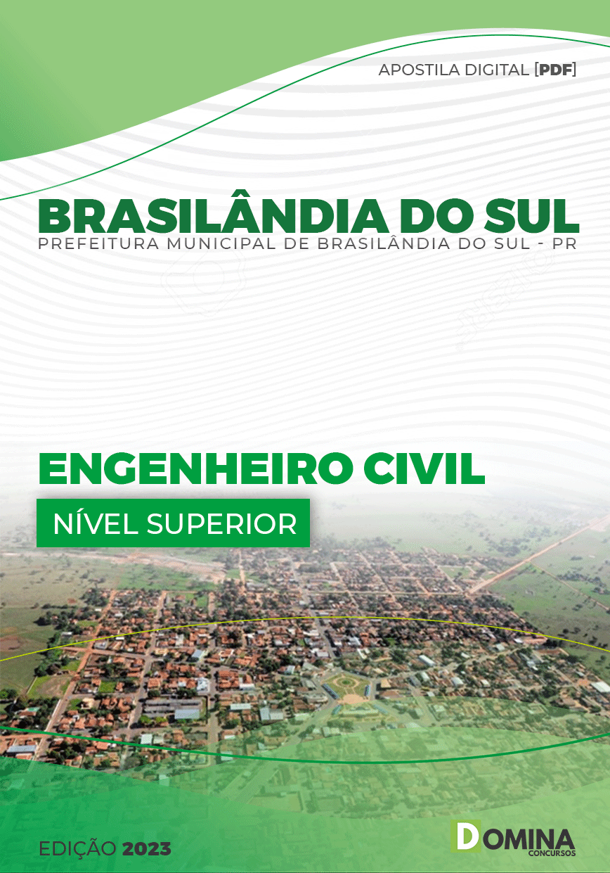 Apostila Digital Pref Brasilândia Sul PR 2023 Engenheiro Civil