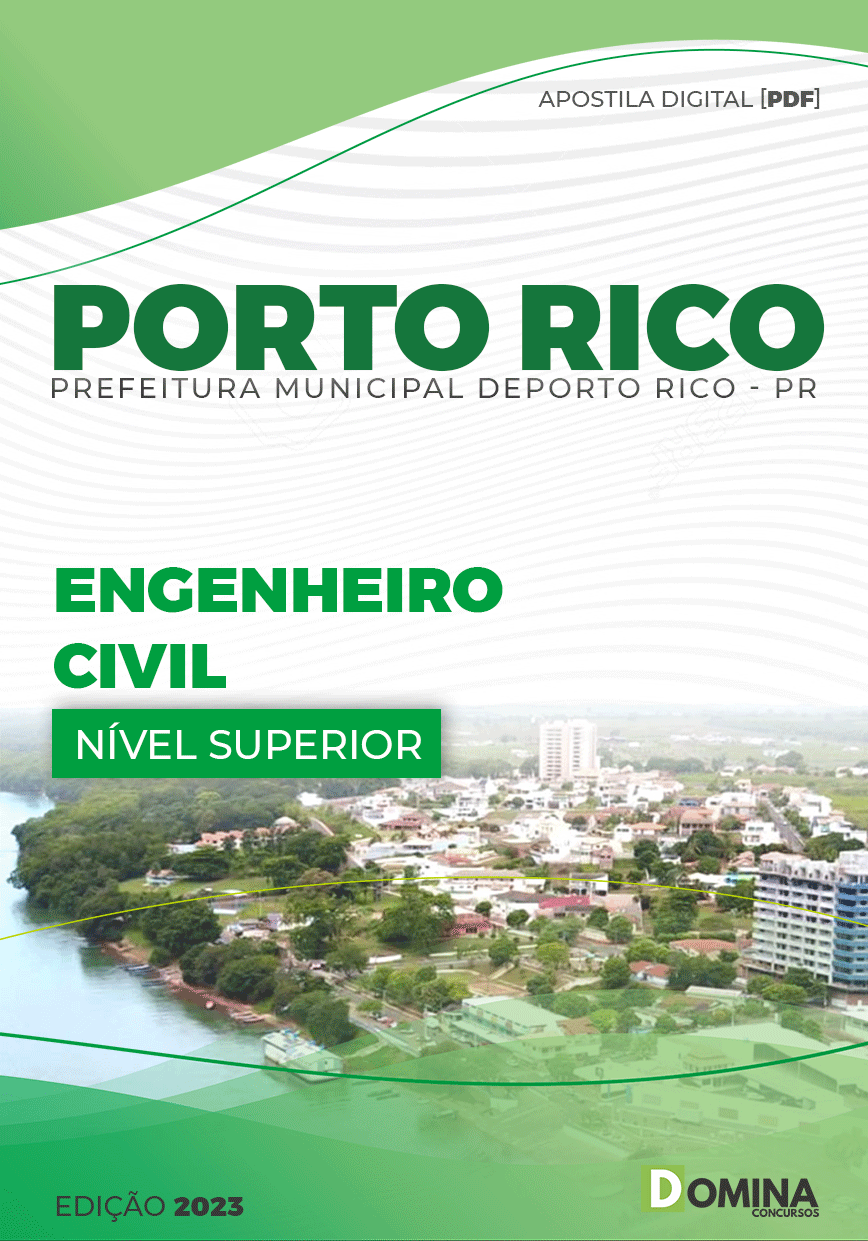 Apostila Digital Pref Porto Rico PR 2023 Engenheiro Civil