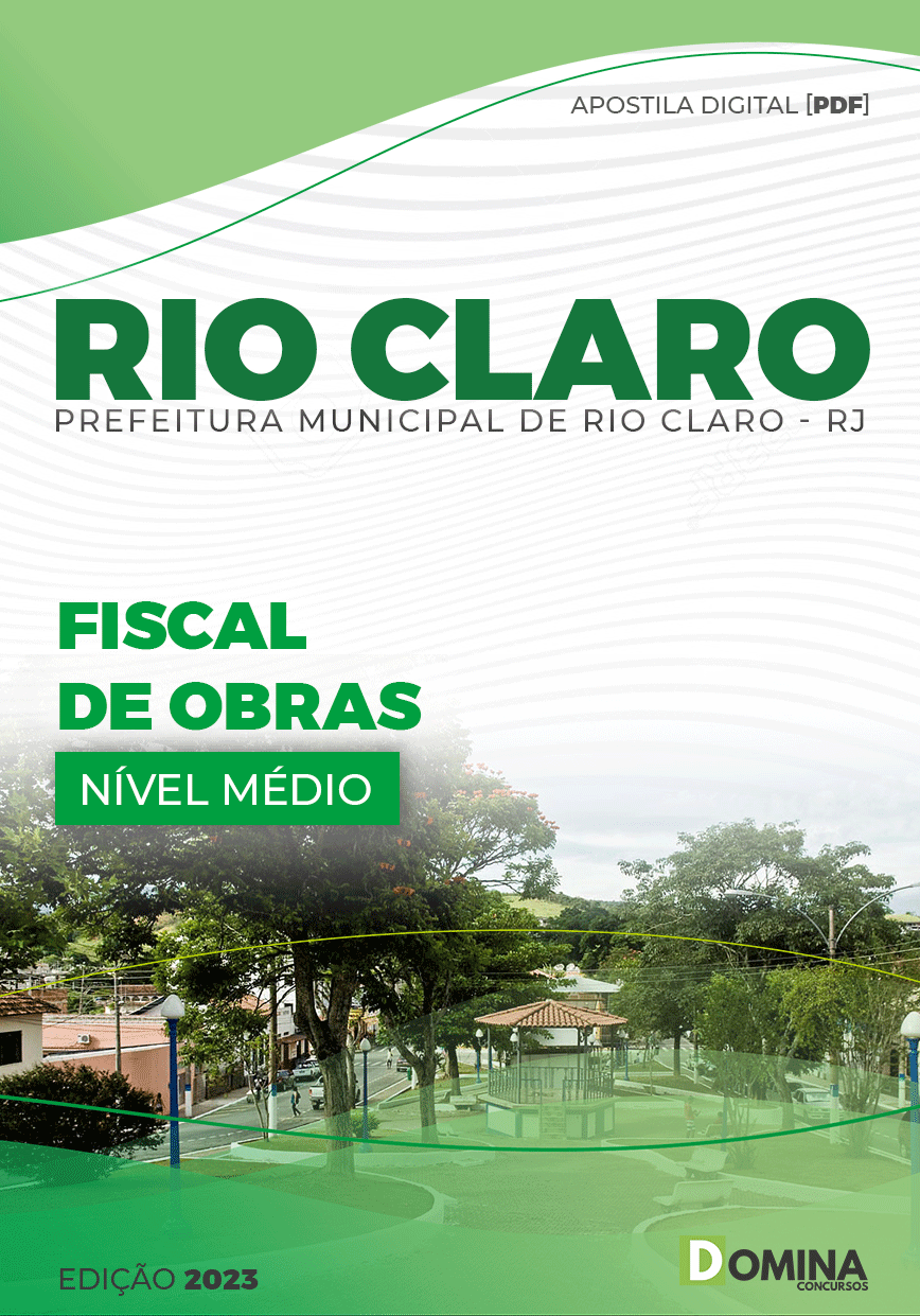 Apostila Concurso Pref Rio Claro RJ 2023 Fiscal Obras