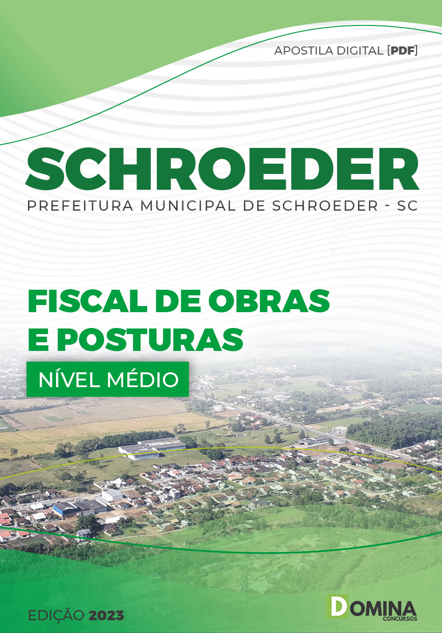 Apostila Pref Schroeder SC 2023 Fiscal Obras Posturas