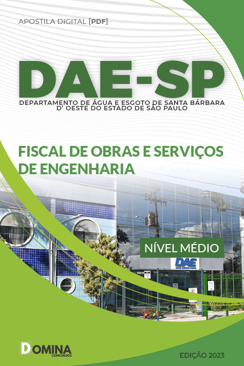 Apostila DAE SP 2023 Fiscal Obras Serviços Engenharia