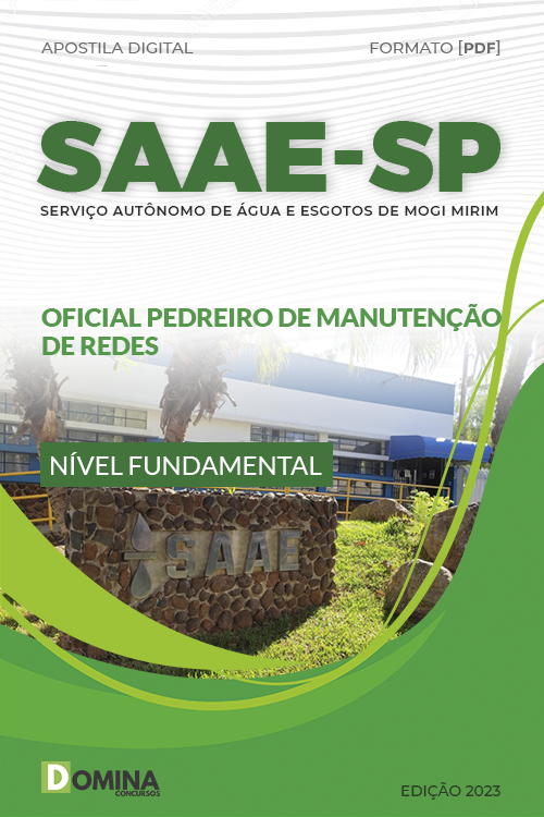 Apostila SAAE Mogi Mirim SP 2023 Oficial Pedreiro Manutenção Redes