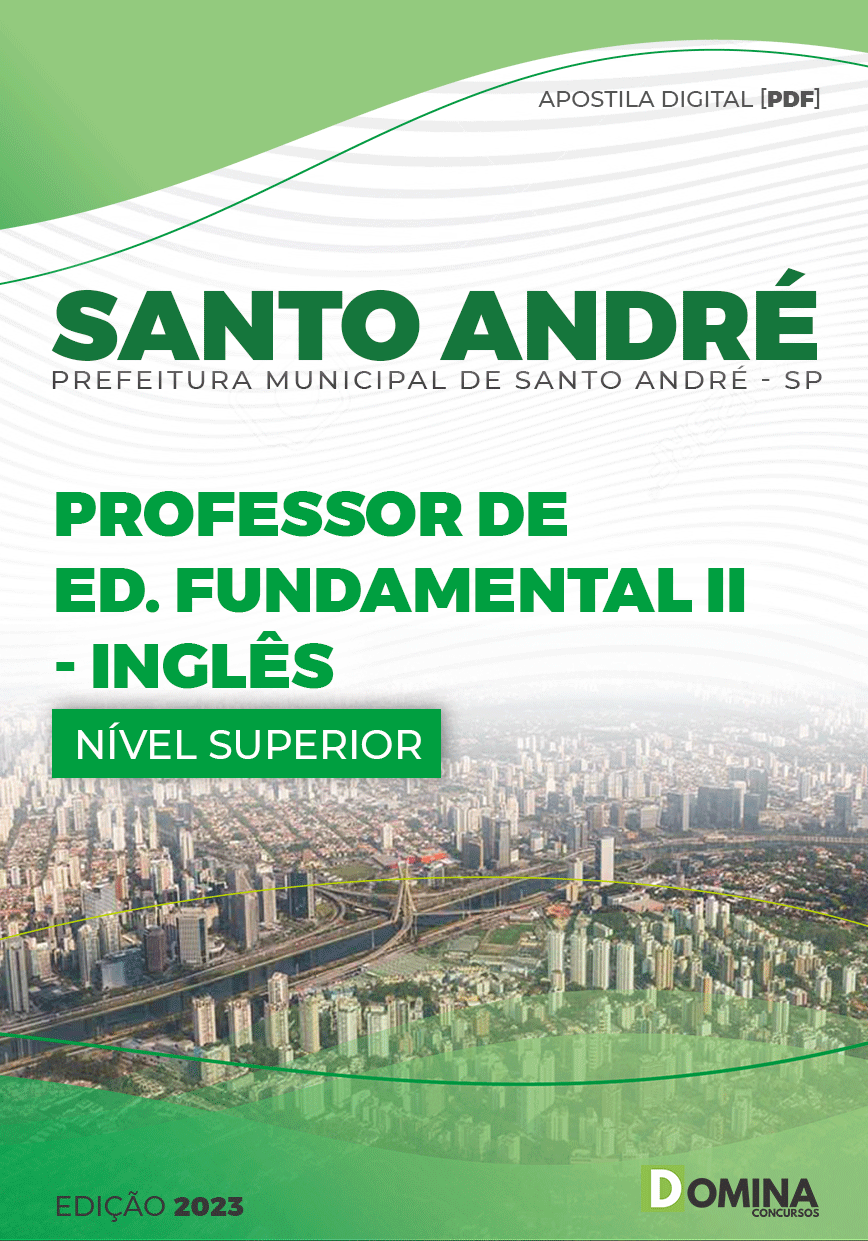Apostila Pref Santo André SP 2023 Professor Ed Fund II Inglês