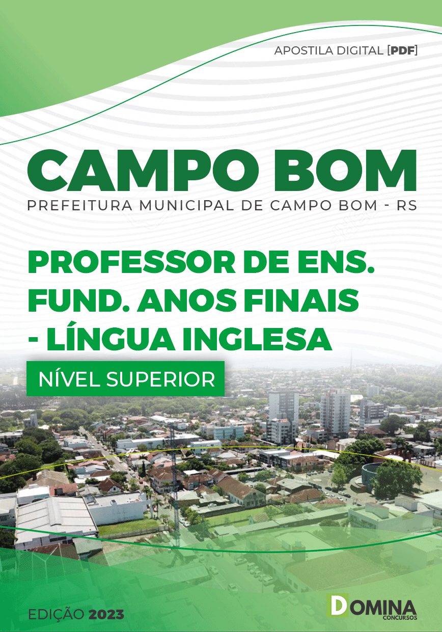 Apostila Pref Campo Bom RS 2023 Professor Anos Finais Língua Inglesa