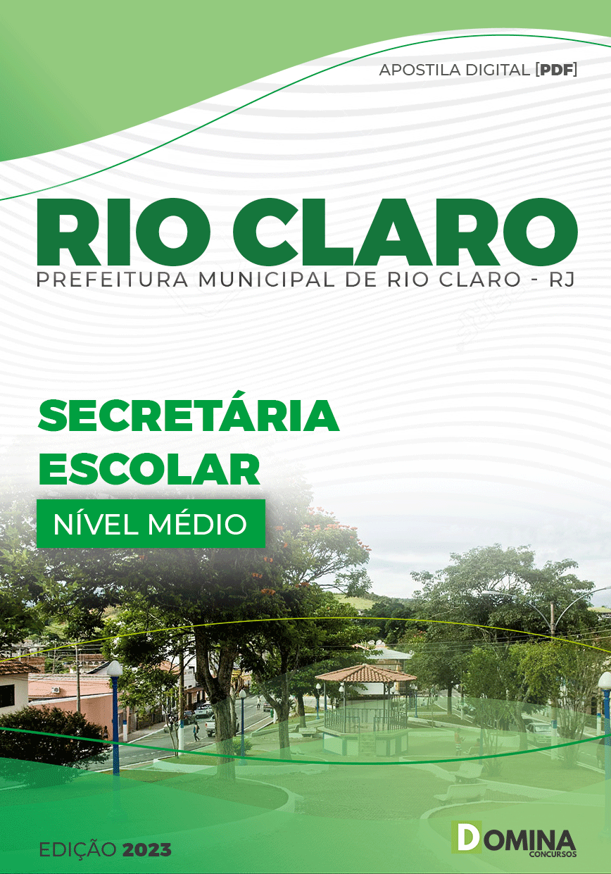 Apostila Concurso Pref Rio Claro RJ 2023 Secretário Escolar