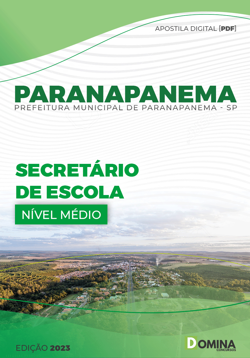 Apostila Pref Paranapanema SP 2023 Secretário Escola