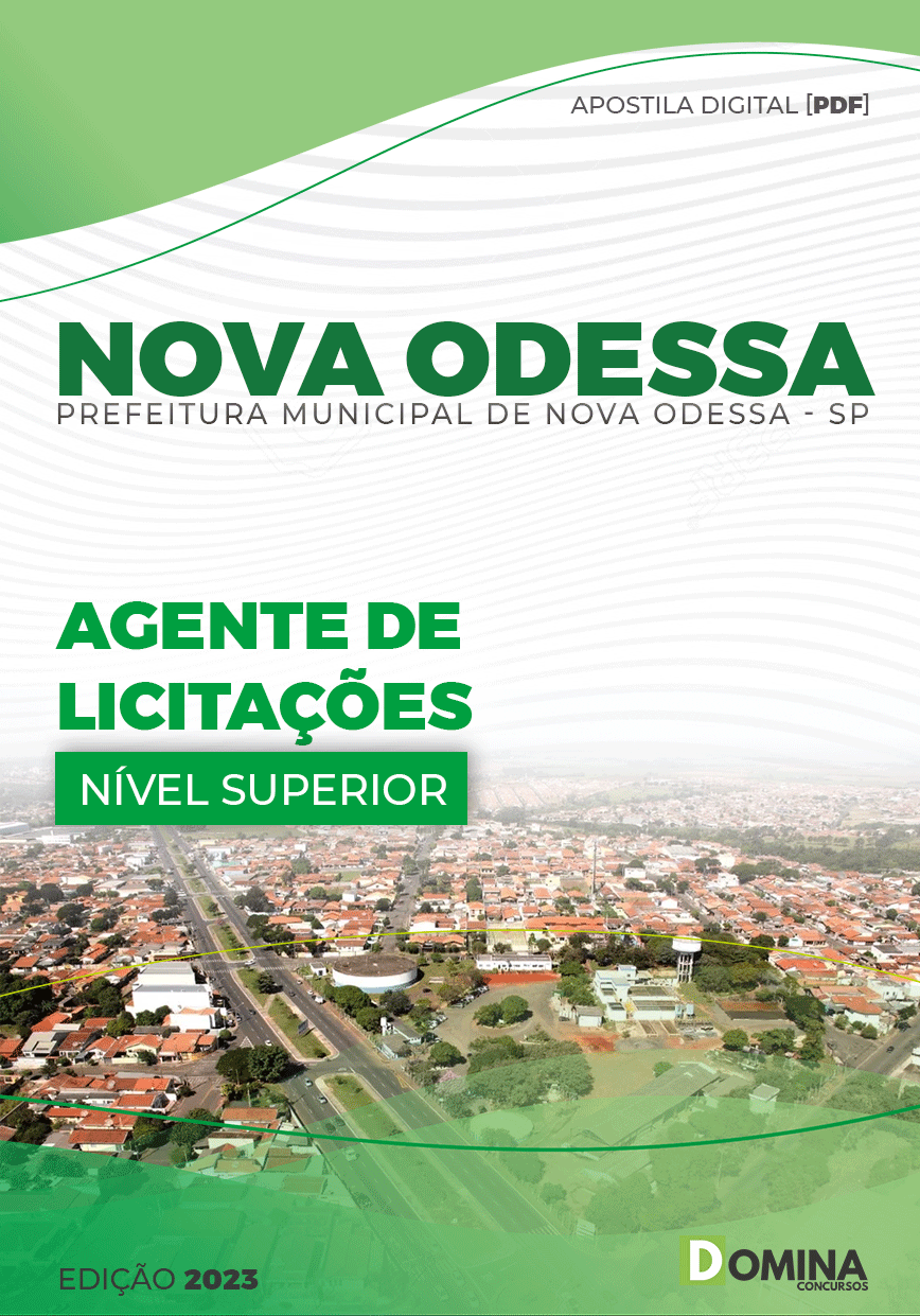 Apostila Pref Nova Odessa SP 2023 Agente Licitações