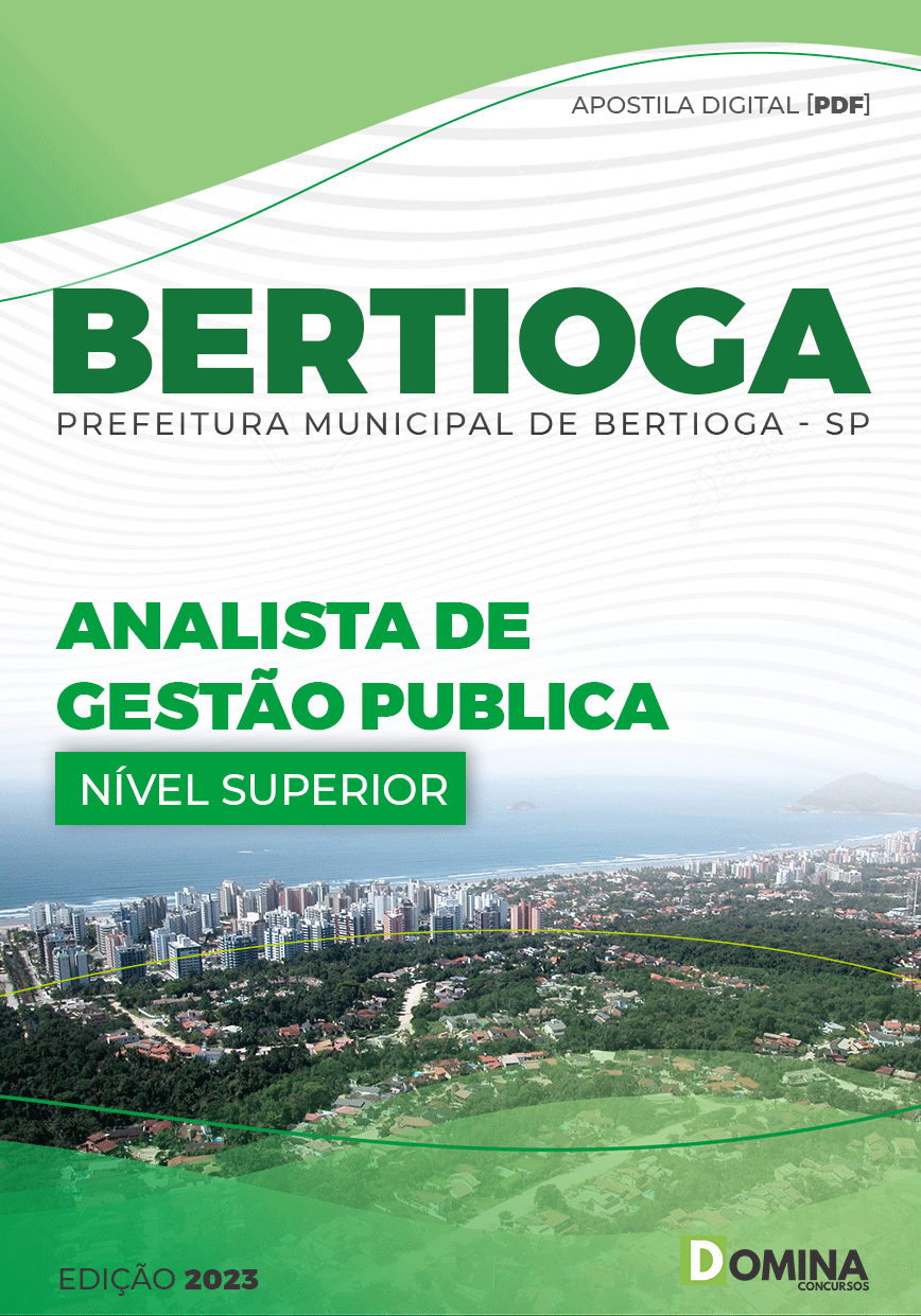 Apostila Digital Pref Bertioga SP 2023 Analista Gestão Pública