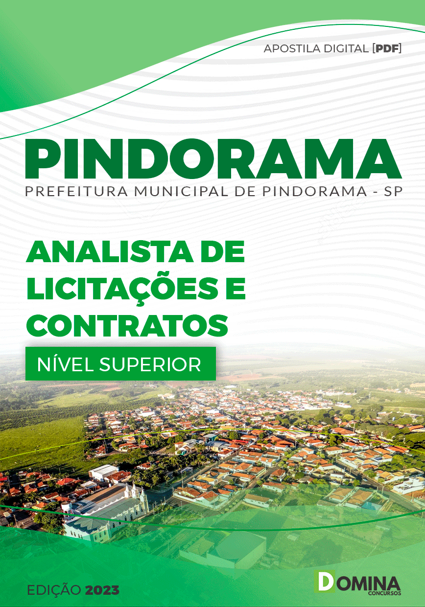 Apostila Perf Pindorama SP 2023 Analista Licitações Contratos
