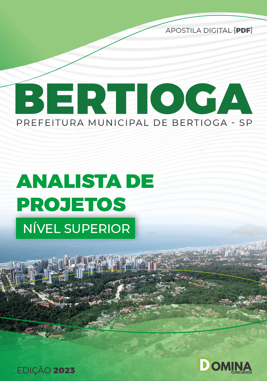 Apostila Digital Pref Bertioga SP 2023 Analista Projetos