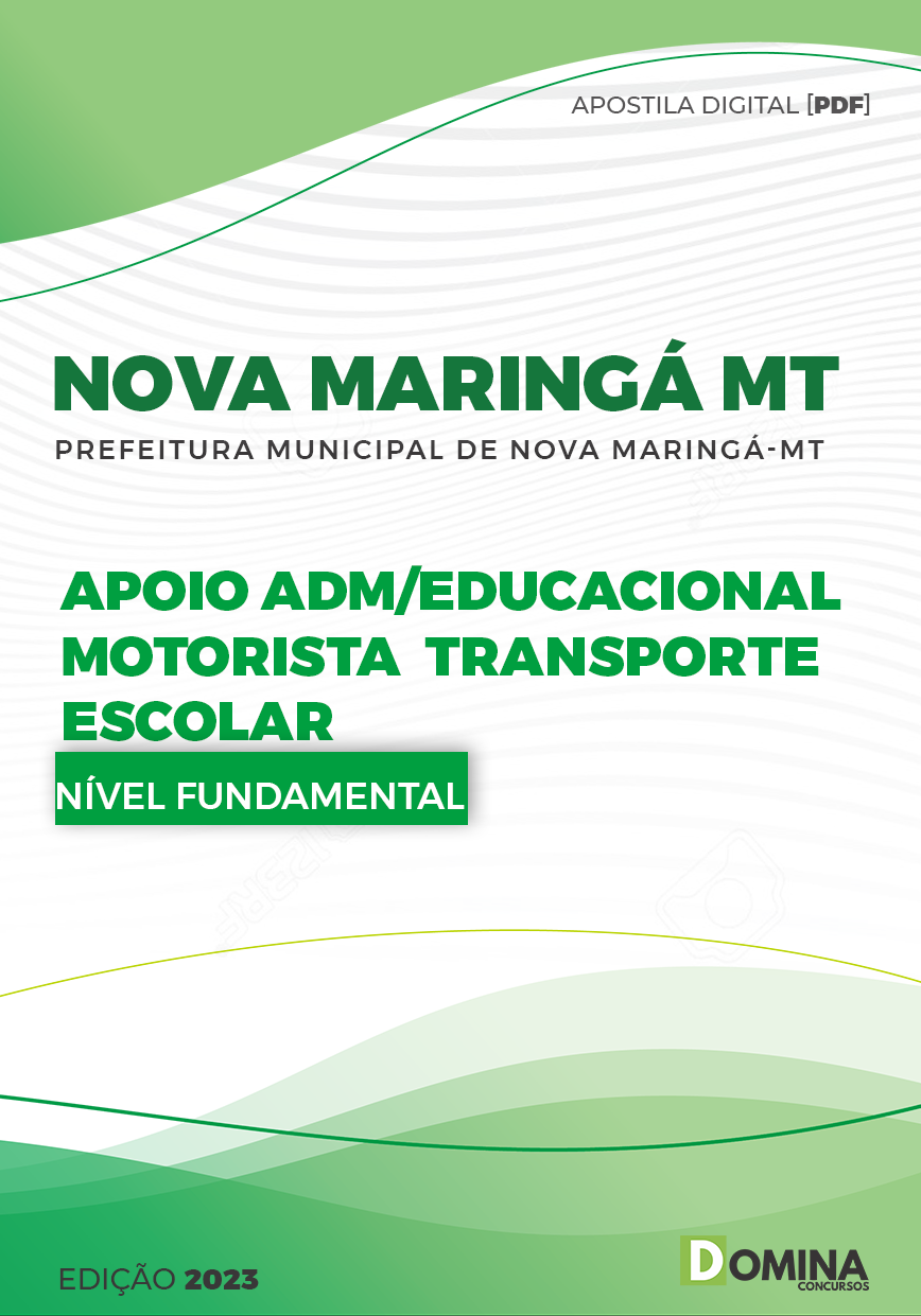 Apostila Pref Nova Maringá MT 2023 Apoio Adm Motorista Escolar