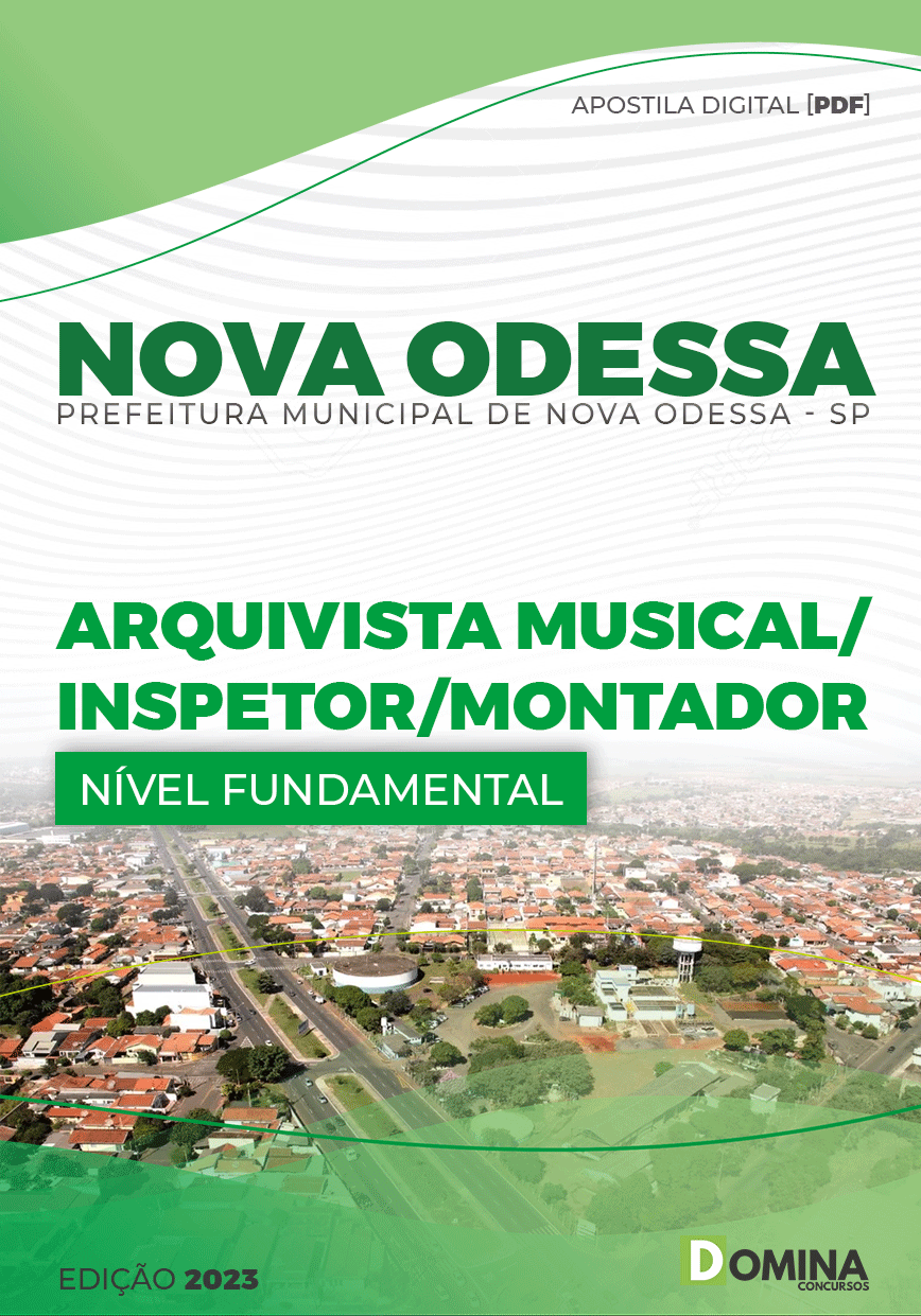Apostila Digital Pref Nova Odessa SP 2023 Arquivista Musical