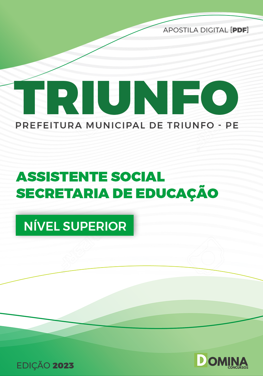 Apostila Pref Triunfo PE 2023 Assistente Social Secretaria Educação