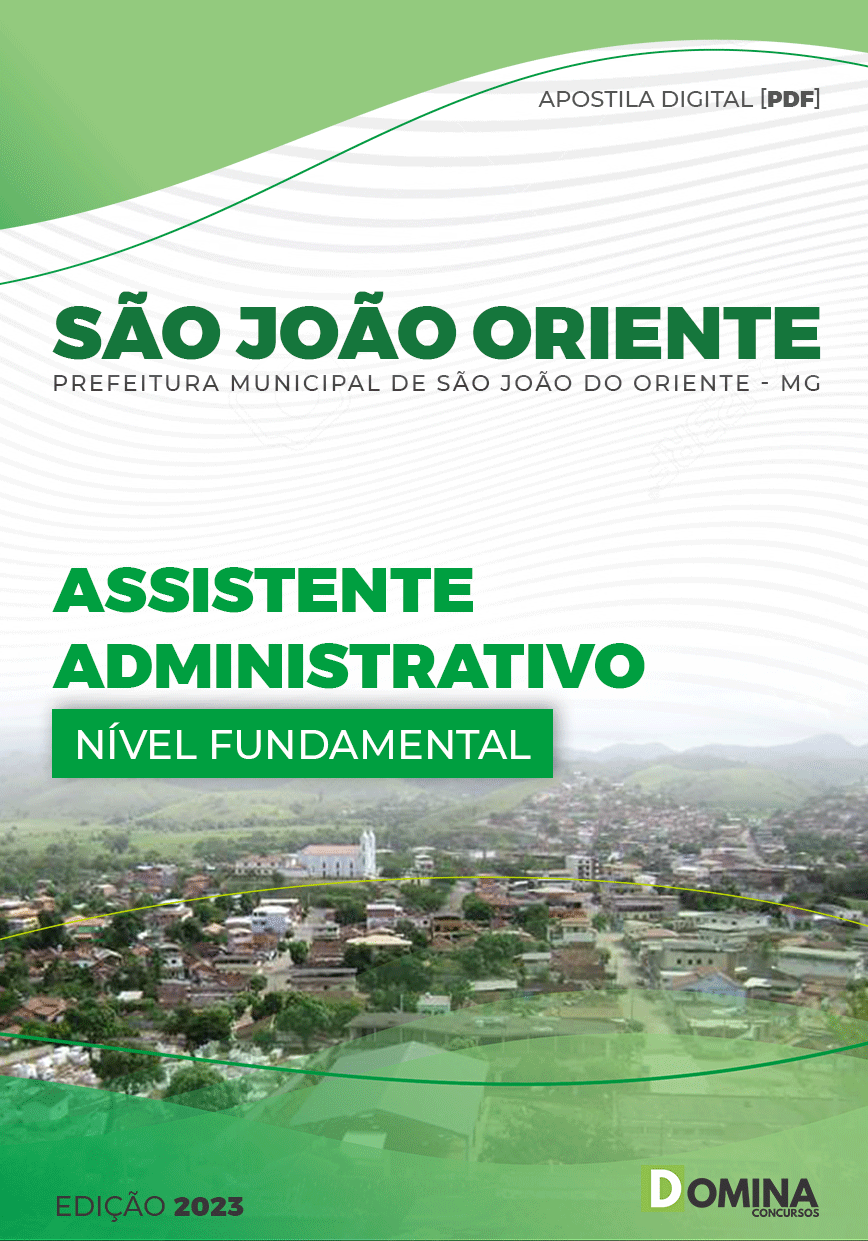 Apostila Pref São João Oriente MG 2023 Assistente Administrativo