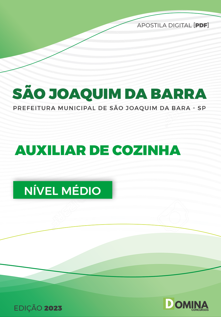 Apostila Pref São Joaquim da Barra SP 2023 Auxiliar Cozinha