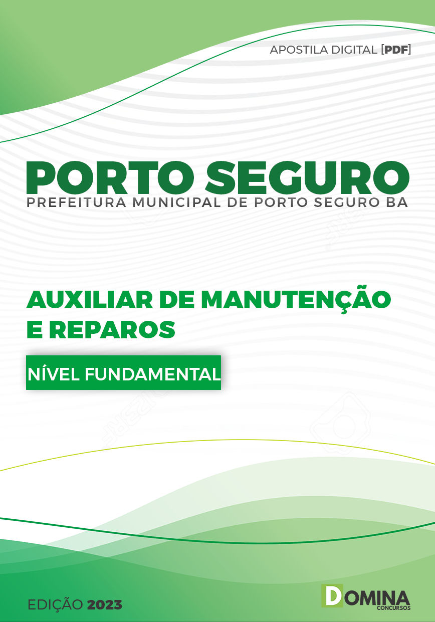 Apostila Pref Porto Seguro BA 2023 Auxiliar Manutenção Reparo