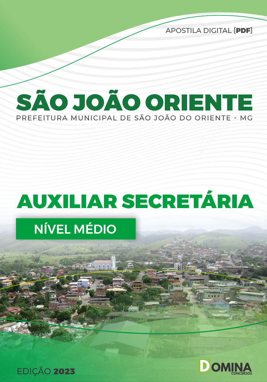 Apostila Pref São João Oriente MG 2023 Auxiliar Secretaria