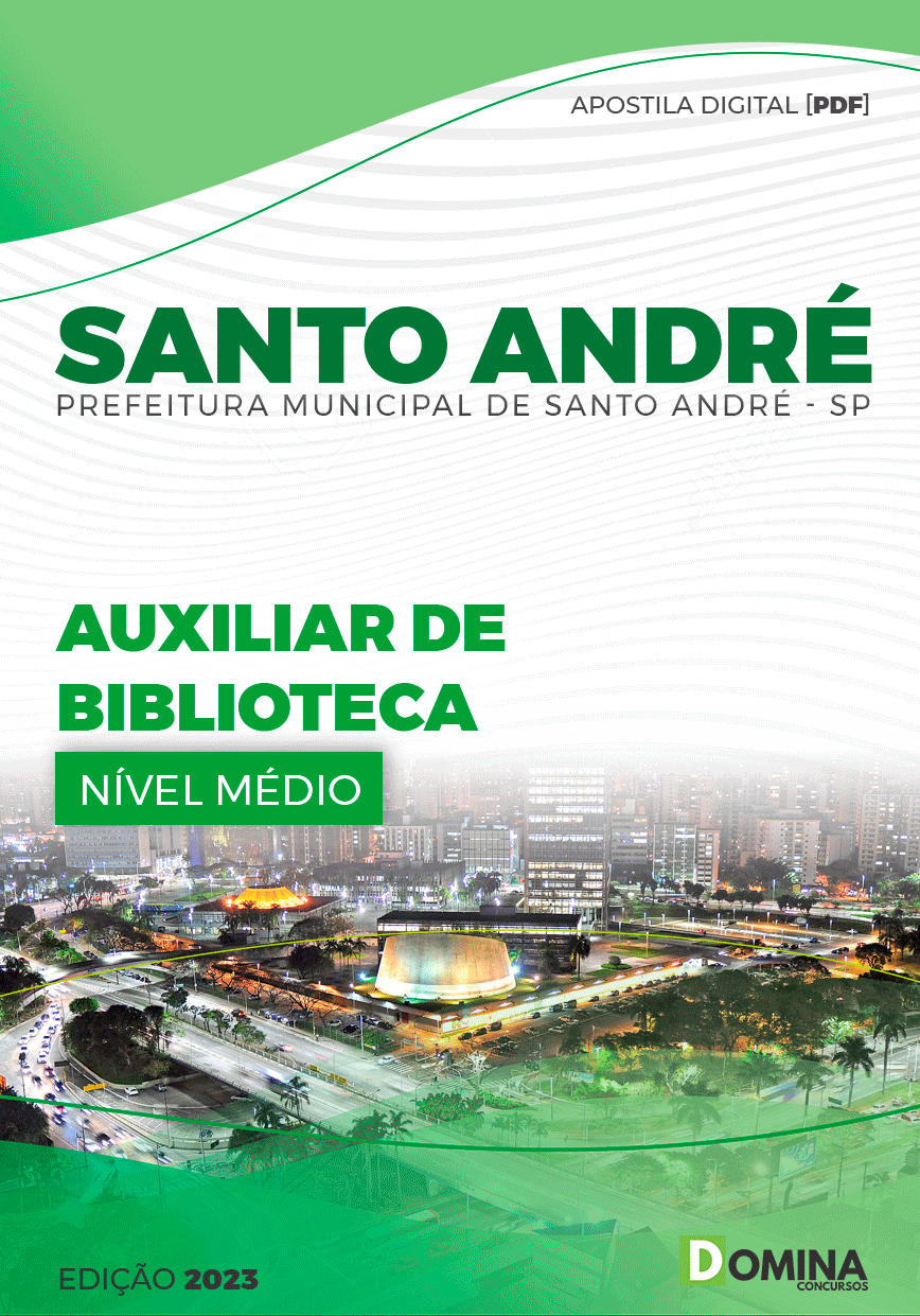 Apostila Digital Pref Santo André SP 2023 Auxiliar Biblioteca