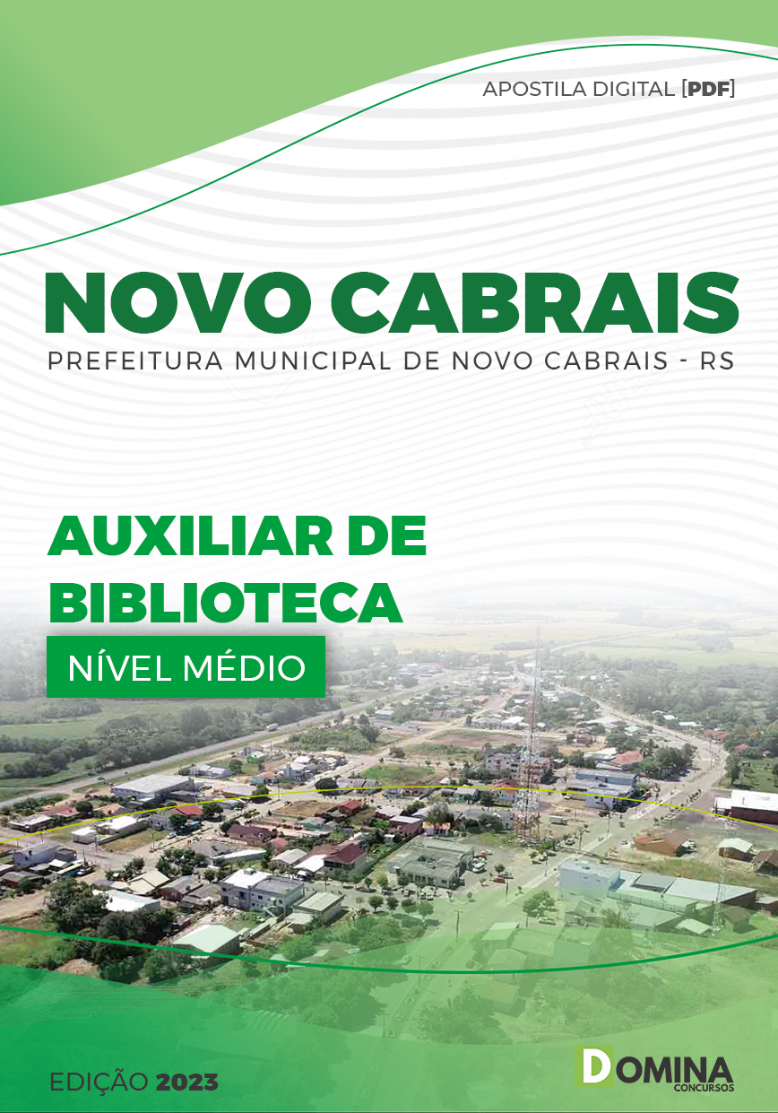Apostila Pref Novo Cabrais RS 2023 Auxiliar Biblioteca