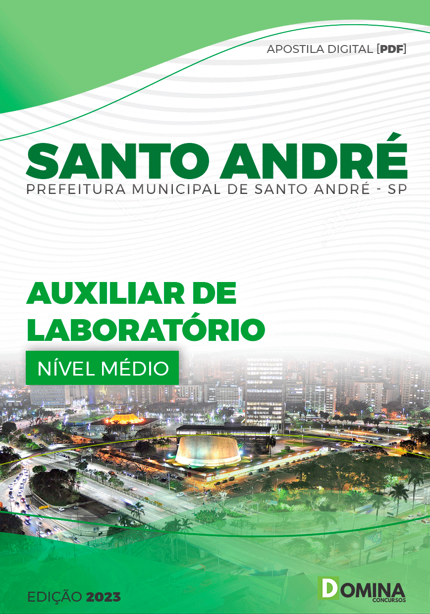 Apostila Digital Pref Santo André SP 2023 Auxiliar Laboratório