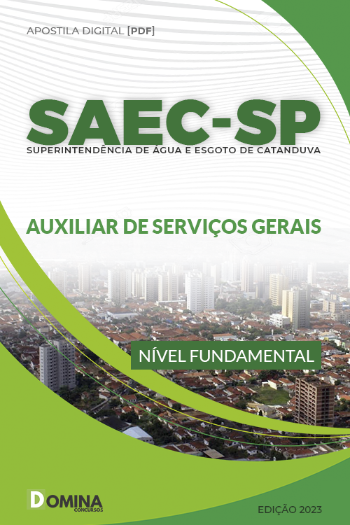 Apostila Digital SAEC SP 2023 Auxiliar Serviços Gerais