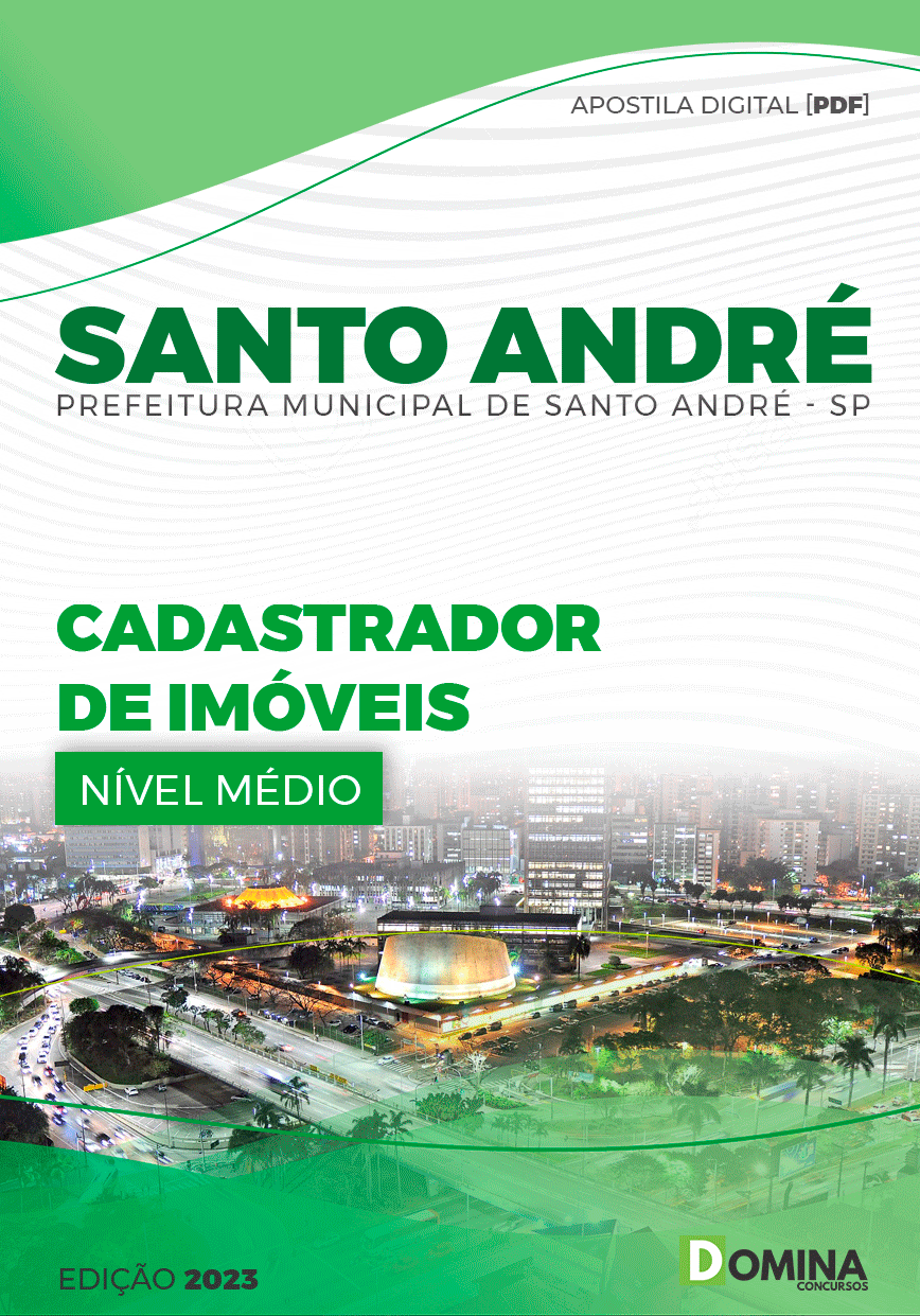 Apostila Digital Pref Santo André SP 2023 Cadastrador Imóveis
